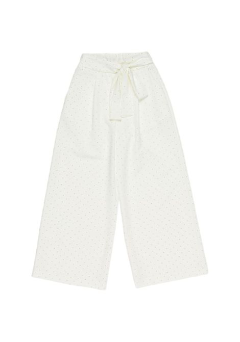 Pantaloni con strass Lù-Lù BY MISS GRANT | LL4179LATTE